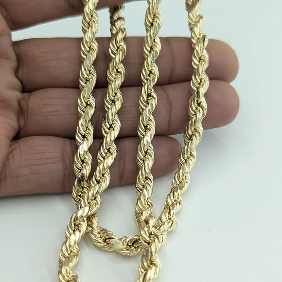10kt Real Gold Rope Chain 6.5mm 22 Inches
